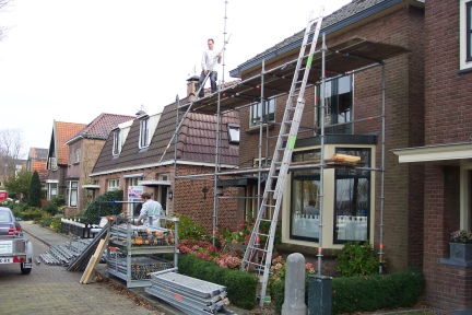 Voorbereiding steigerbouw