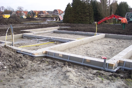 De fundering is gestort